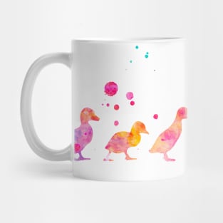 Ducklings Watercolor Painting Mug